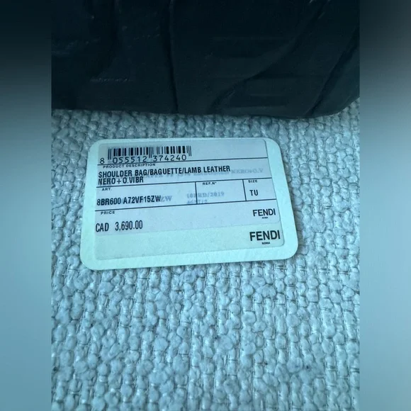 Fendi Black Embossed bag with Gold Buckle - Picture 10 of 14